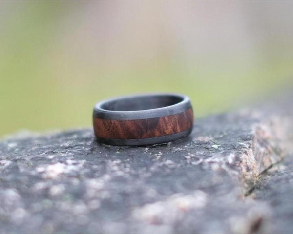 beautiful Walnut & Carbon Ring