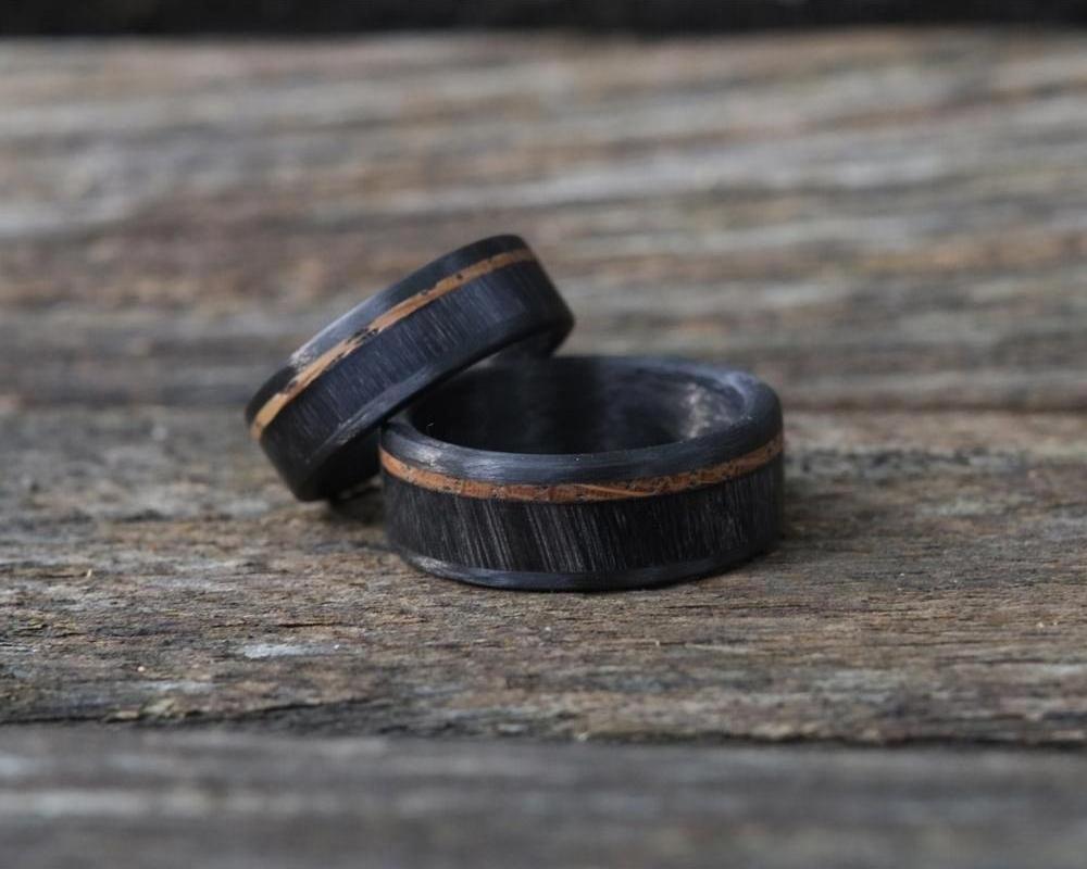 Bison Antler and Whiskey Barrel Handmade Ring