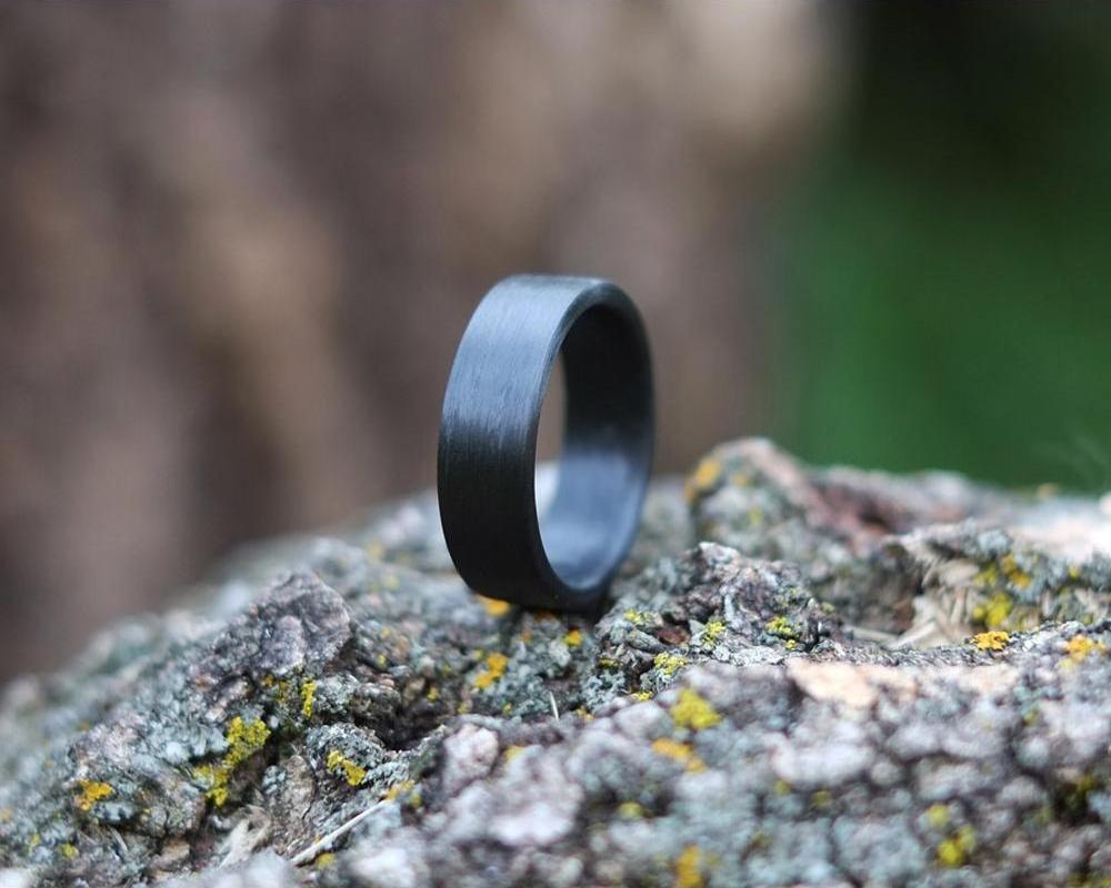 Carbon Band Handmade Ring